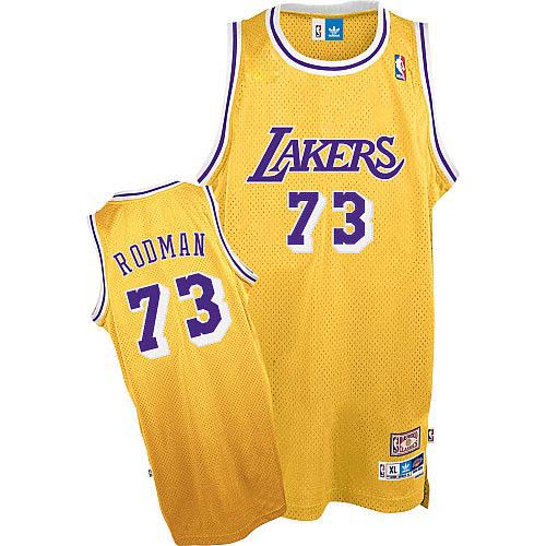 Mens Mitchell and Ness Los Angeles Lakers 73 Dennis Rodman ...